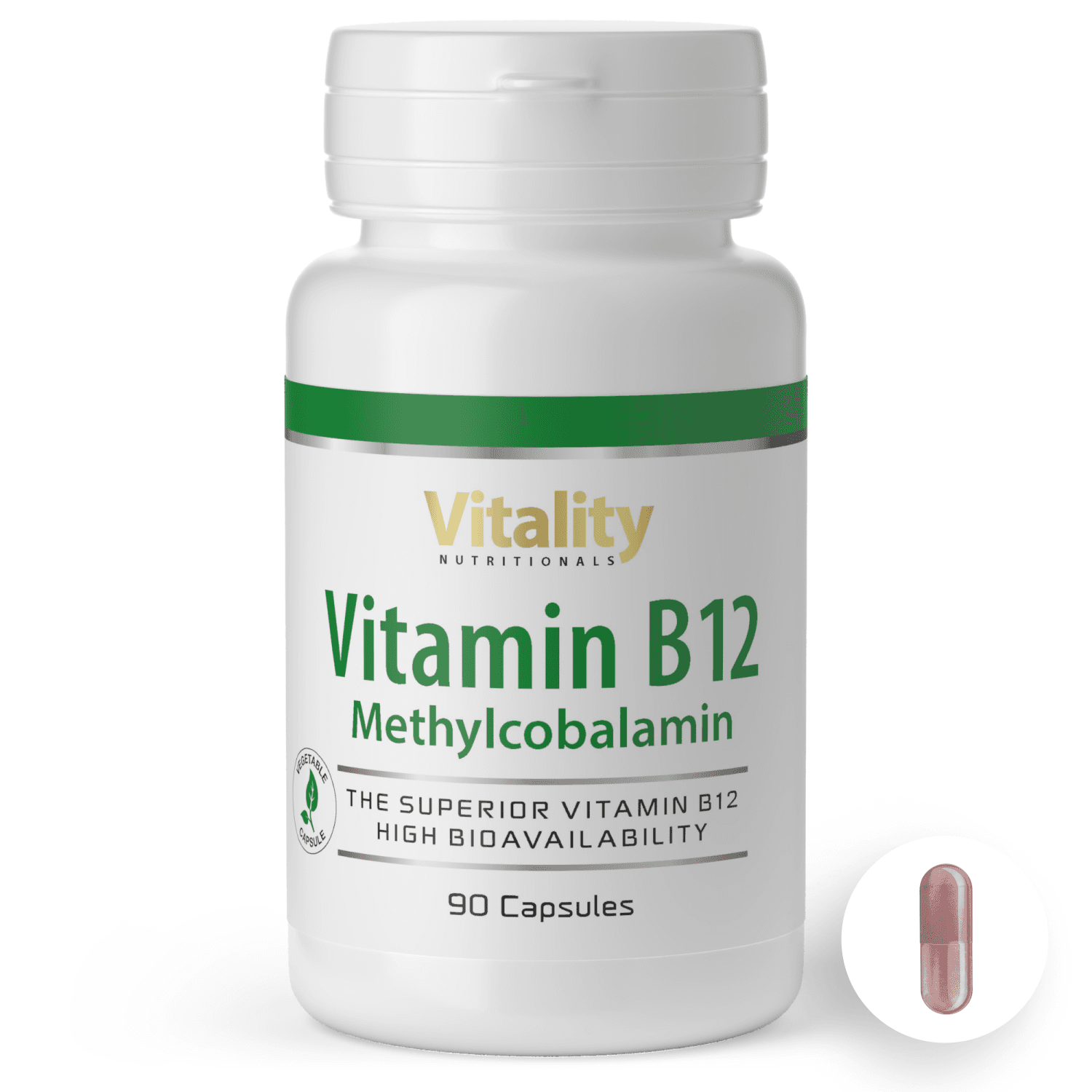 Vitamin B12 Methylcobalamin - 90 kapsler - quantity-1